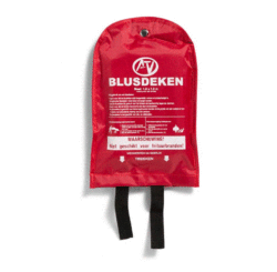 Blusdeken (branddeken) 100x100cm in nylon wandhouder